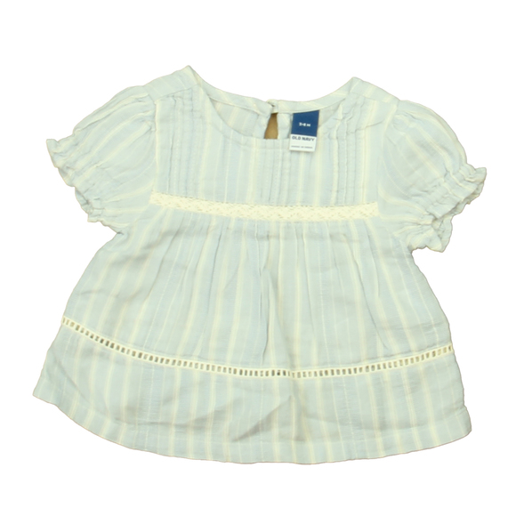 Old Navy Girls Blue | White Blouse size: 3-6 Months - Picture 1 of 1